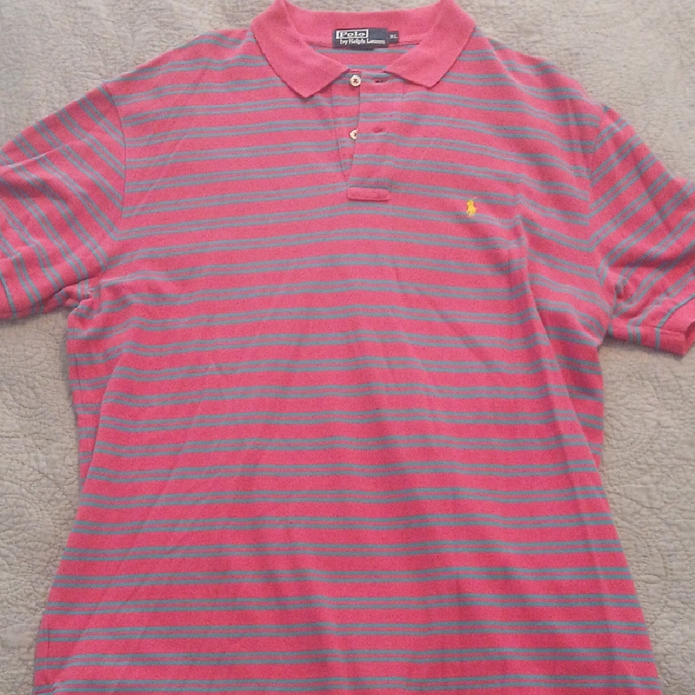 Polo by Ralph Lauren Pink And Blue Striped Polo Shirt